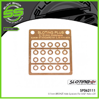 Sloting Plus SP062111 0.1mm BRONZE axle spacers for 3/32" axle x 20