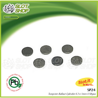 Slot.It SP24 Tungsten Ballast Cylinders 6.3 x 1mm 0.58gea - 6 Pack