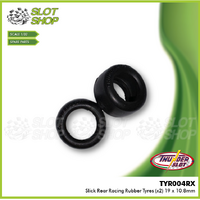 Thunderslot TYR004 Slick Rear Racing Rubber Tyres (x2) 19 x 10.8mm 